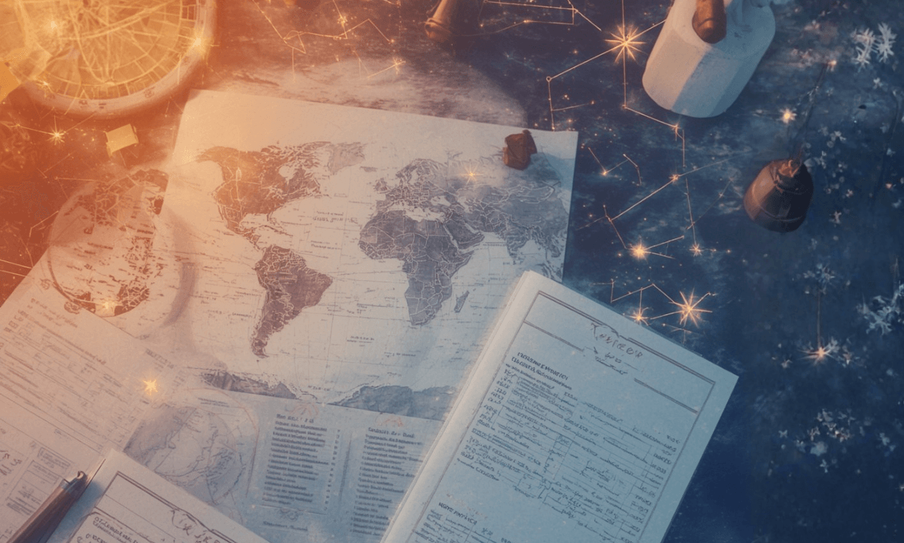 Vintage-style celestial map